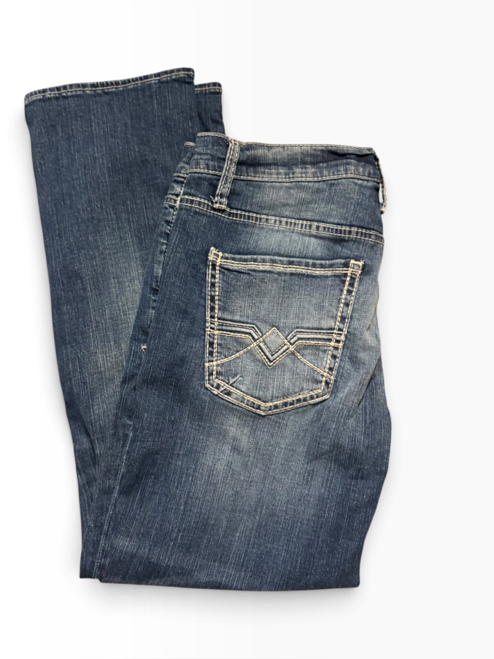 BKE Men's Indigo Straight-Leg Jeans with Contrast Pocket Stitching